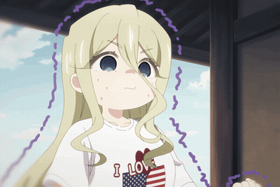 Blonde Anime Girl In White Shirt Saying I Love GIF