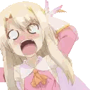 Blonde Anime Girl Making Funny Face Sticker