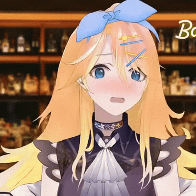Blonde Anime Girl Making Funny Face GIF