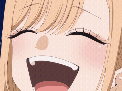 Blonde Anime Girl Mouth Open Close Up GIF