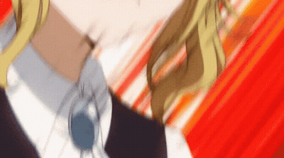 Blonde Anime Girl On Red Background GIF