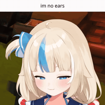 Blonde Anime Girl Saying Im No Ears GIF