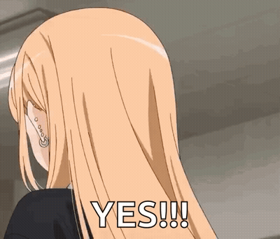 Blonde Anime Girl Saying Yes GIF