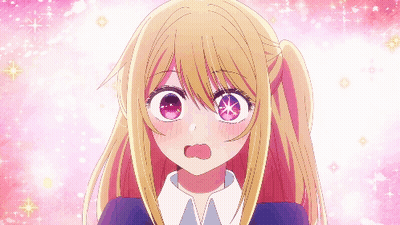 Blonde Anime Girl Surprised Close Up GIF
