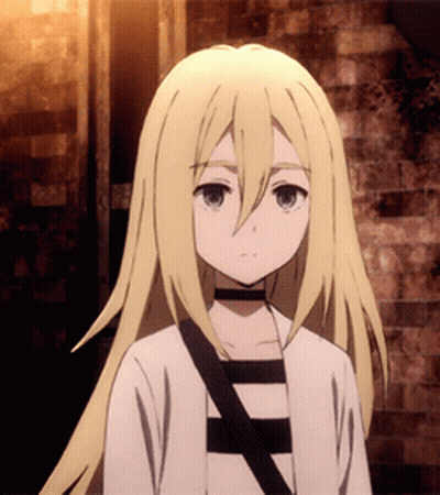 Blonde Anime Girl With Blue Eyes And Choker GIF