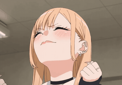 Blonde Anime Girl With Choker GIF