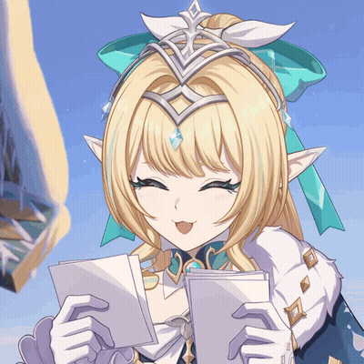 Blonde Anime Girl With Crown Holding Paper GIF