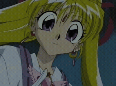 Blonde Anime Girl With Purple Eyes Shushing GIF