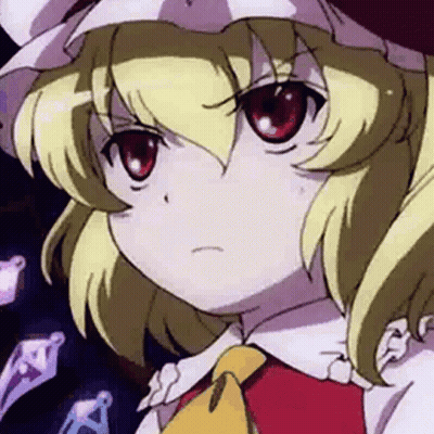 Blonde Anime Girl With Red Eyes GIF