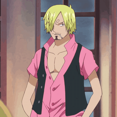 Blonde Bearded Cartoon In Pink Shirt And Black Vest GIF