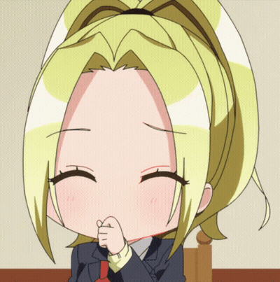 Blonde Cartoon Girl With Black Tie Smiling