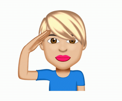 Blonde Cartoon Woman Saluting GIF