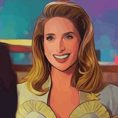 Blonde Cartoon Woman Smiling GIF