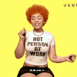 Blonde Curly Hair Ice Spice GIF