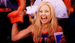 Blonde Girl Celebrates Win GIF
