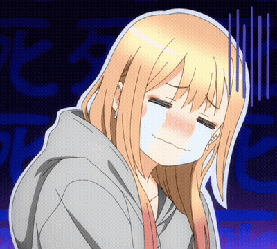 Blonde Girl Crying With White Mask GIF