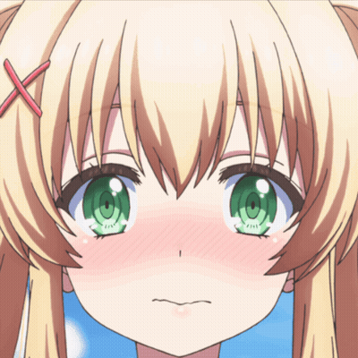 Blonde Girl Green Eyes Red Cross On Hair GIF