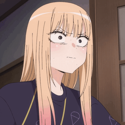 Blonde Girl In Black Shirt With Triangle GIF