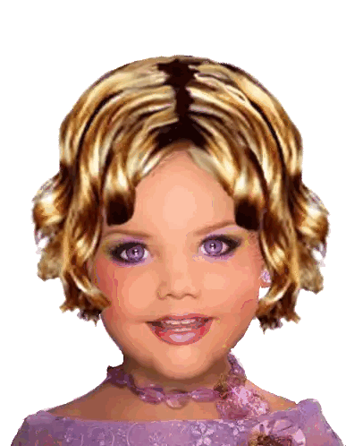 Blonde Girl In Purple Dress With Purple Eyes And Necklace Sticker