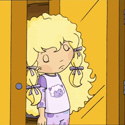 Blonde Girl In Sheep Shirt GIF