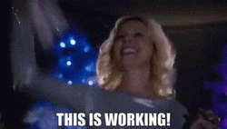 Blonde Girl Proud To Say Its Working GIF