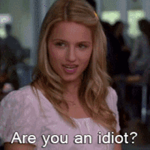 Blonde Girl Saying Idiot Sandwich GIF
