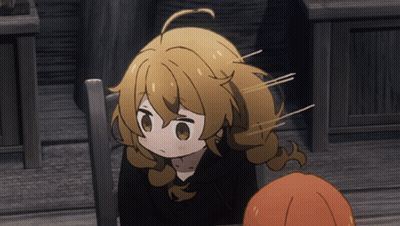 Blonde Girl Sitting At Table GIF