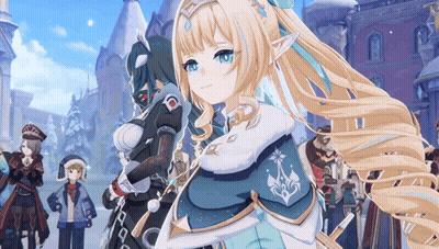 Blonde Girl Standing Before Children GIF