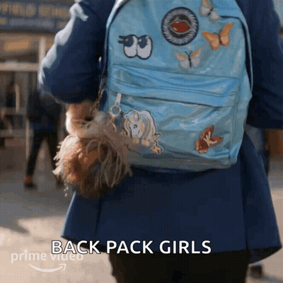 Blonde Girl Standing Before Computer Saying Launch GIF
