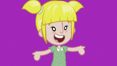 Blonde Girl Surrounded By Two Children GIF