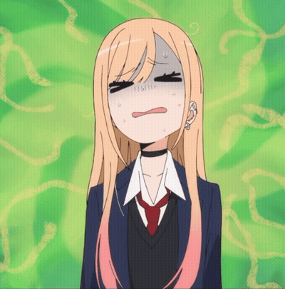 Blonde Girl With Choker Making Funny Face GIF