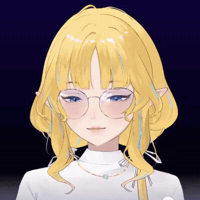 Blonde Girl With Glasses In White Turtleneck GIF