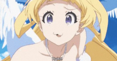 Blonde Girl With Purple Eyes And Miku Necklace GIF