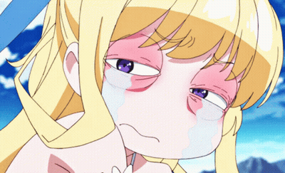 Blonde Girl With Purple Eyes Crying GIF