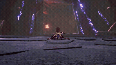 Blonde Girl With Red Eyes Holding Sword GIF
