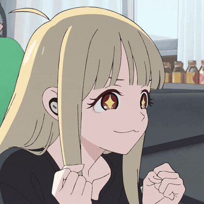 Blonde Girl With Star Eyes GIF