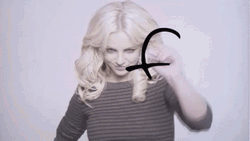 Blonde Girl Writing Flop GIF