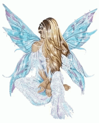 Blonde Hair Fairy Looking Down  GIF