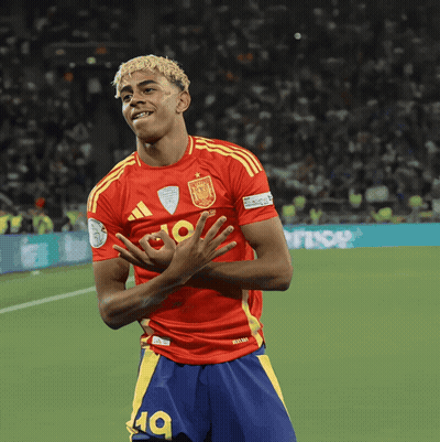 Blonde Hair Man In Red Yellow Adidas Jersey GIF