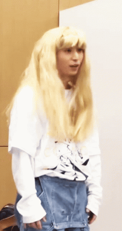 Blonde Haired Man In Cat T-Shirt GIF