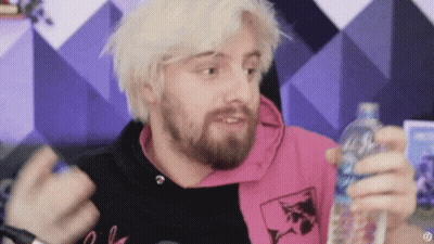 Blonde Haired Man With Beard Holding Water Bottle GIF