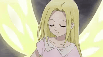 Blonde Little Girl In Front Of Yellow Light GIF