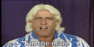 Blonde Man At Microphone Says I'm The Man GIF