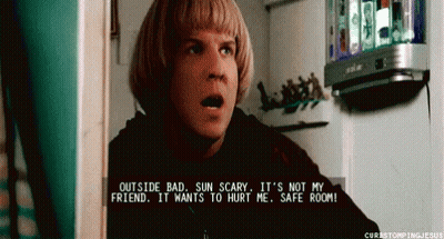 Blonde Man Says Outside Bad Sun Scary Not My Friend GIF