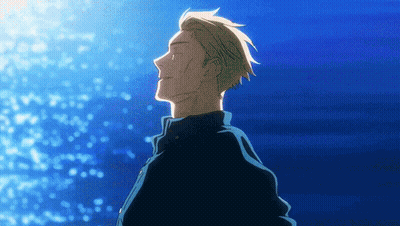 Blonde Man Standing In Front Of Blue Sky GIF