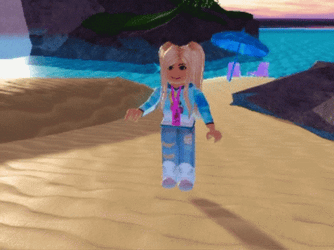 Blonde Roblox Girl Beach Dancing GIF
