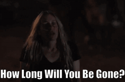Blonde Woman Asking How Long Will You Be Gone GIF