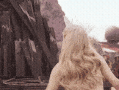 Blonde Woman By Tree GIF