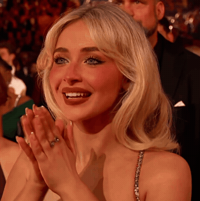 Blonde Woman Clapping With Ring GIF