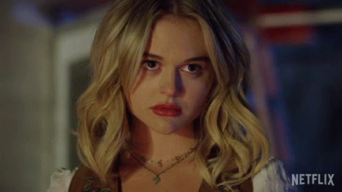 Blonde Woman Close Up Netflix Logo GIF
